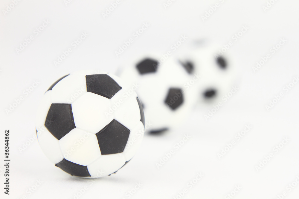 Three footballs on white background Three footballs on white background