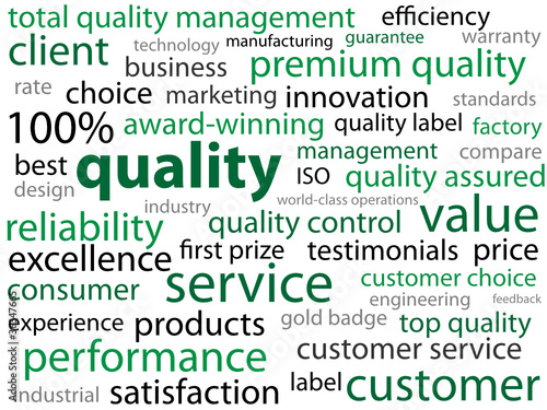 "QUALITY" Tag Cloud (reliability total satisfaction guaranteed)