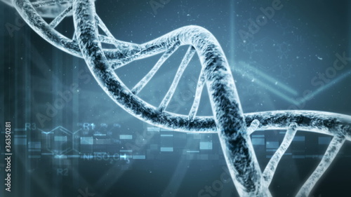 Rotating DNA with formula background