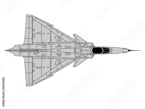 high detailed vector illustration of modern military airplane