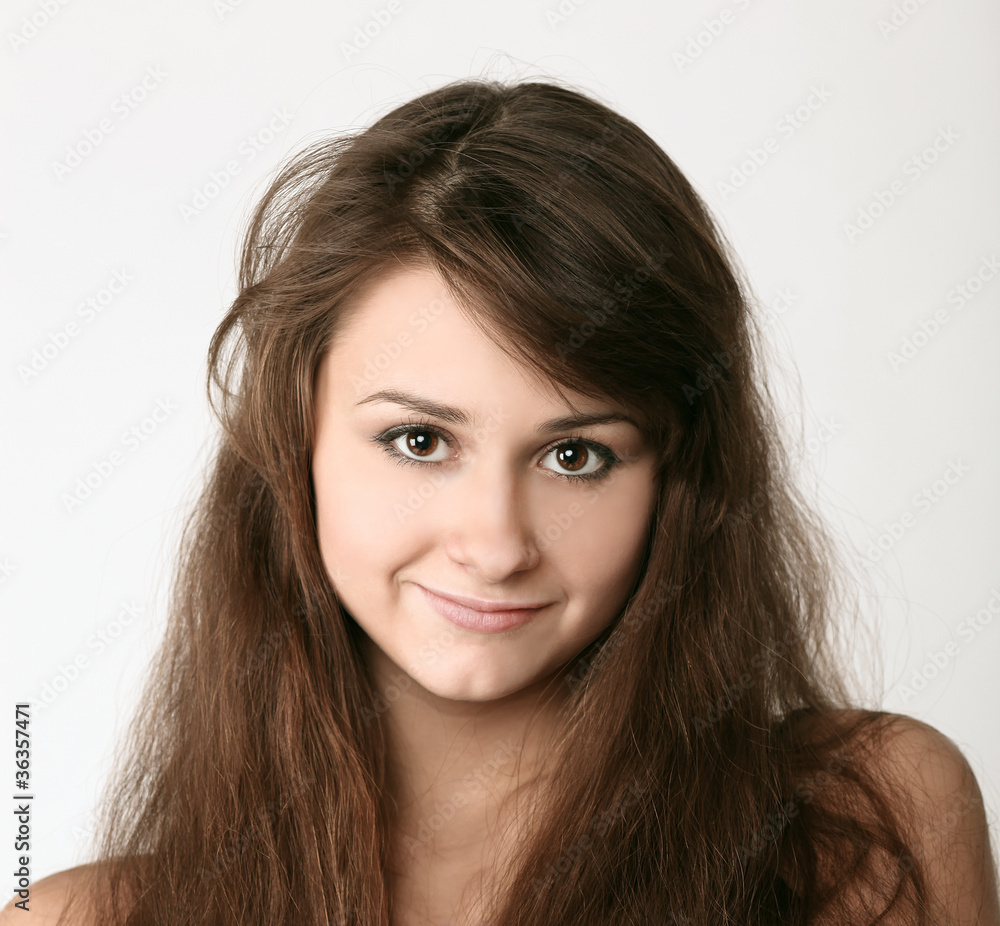 portrait of beautiful young girl smiling