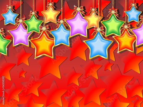Natale Sfondo di Stelle Colorate-Christmas Stars Background