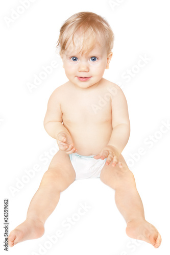 cute baby girl in diaper