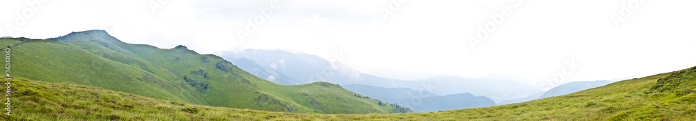 Fototapeta premium Panorama background in Carpathians. Beautiful mountains and land