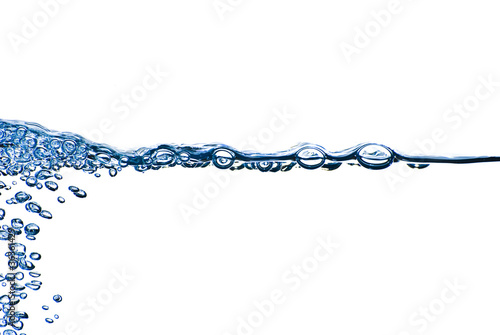 Isolated water splashing with bubbles and water drops - abstract