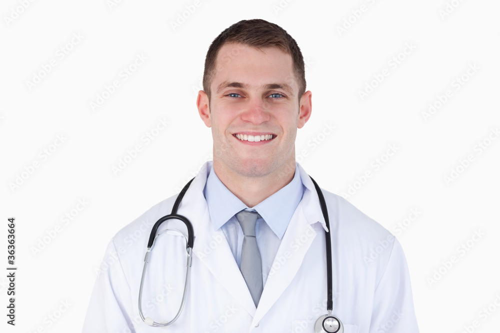Close up of confident smiling doctor