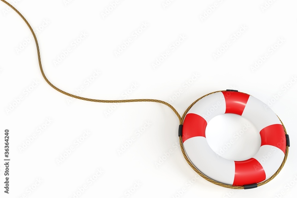 Εκτύπωση καμβά 3d Red lifebelt  illustration