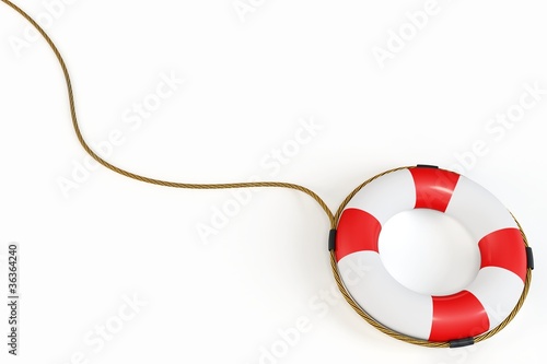 фотографія 3d Red lifebelt  illustration