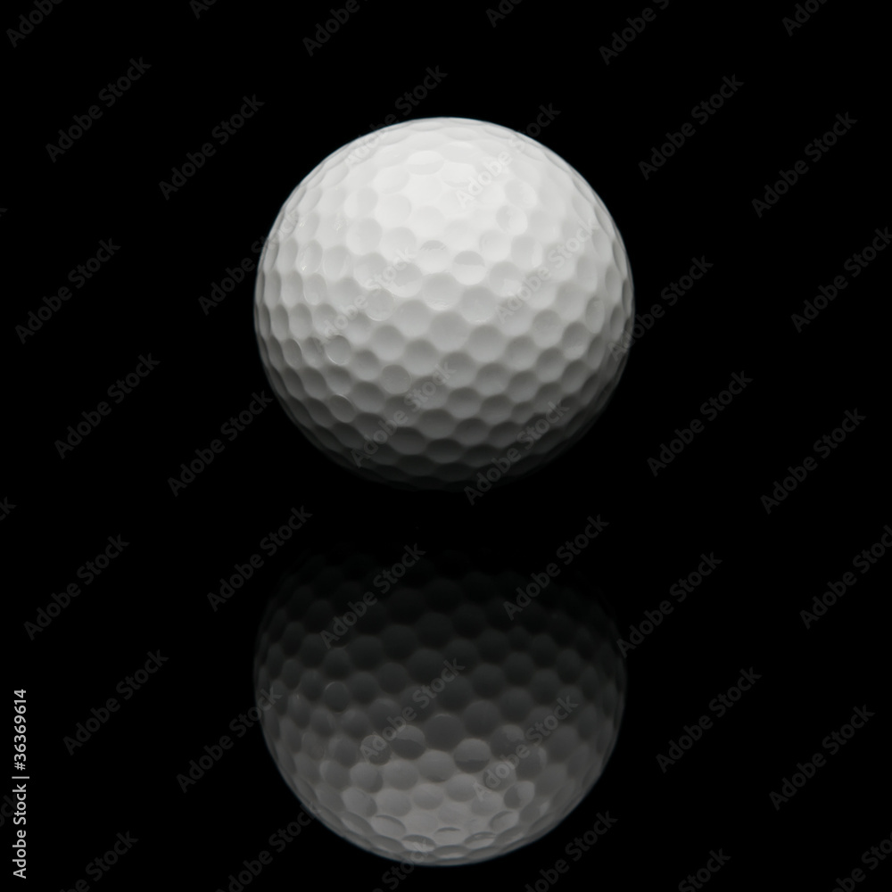 Golf ball isolated on black background Golf ball isolated on black background
