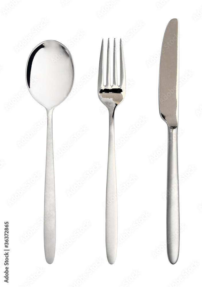 Besteck isoliert, weißer Hintergrund Besteck isoliert, weißer Hintergrund