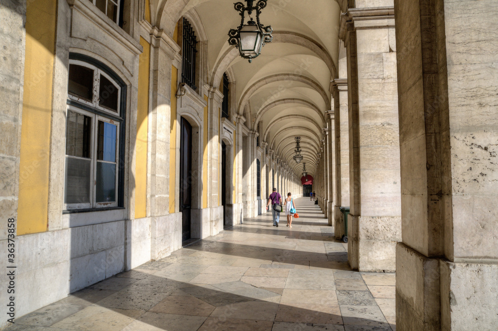 Commerce Square Arcades, Lisbon, Portugal