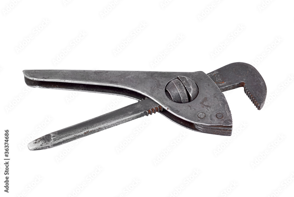 Adjustable gas wrench, isolated on white background Adjustable gas wrench, isolated on white background
