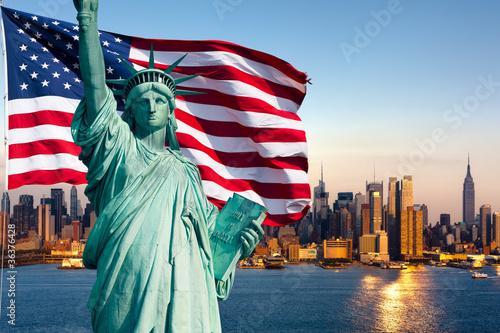 New York skyline, statue de la liberté #36376428