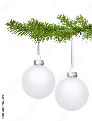 Weiße Weihnachtskugeln