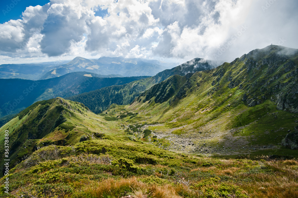 Mountains: Carpathians on the border of Ukraine and Romania Mountains: Carpathians on the border of Ukraine and Romania
