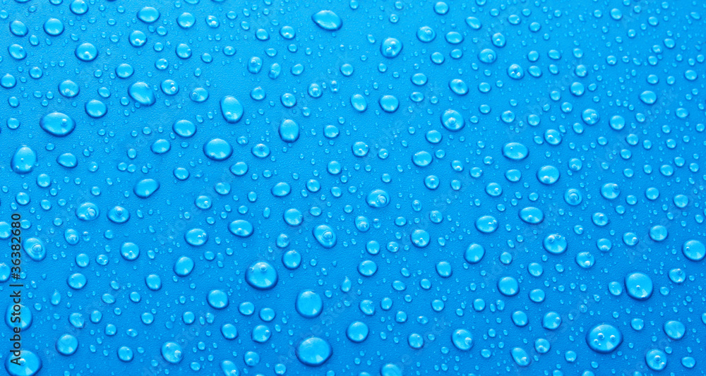 Beautiful blue water drops background