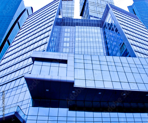 light blue texture of glass high-rise building