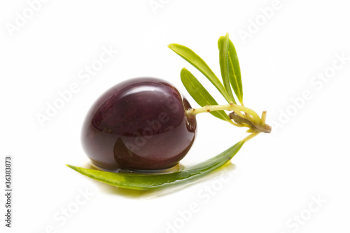 macro of a fresh olives bathed in olive oil