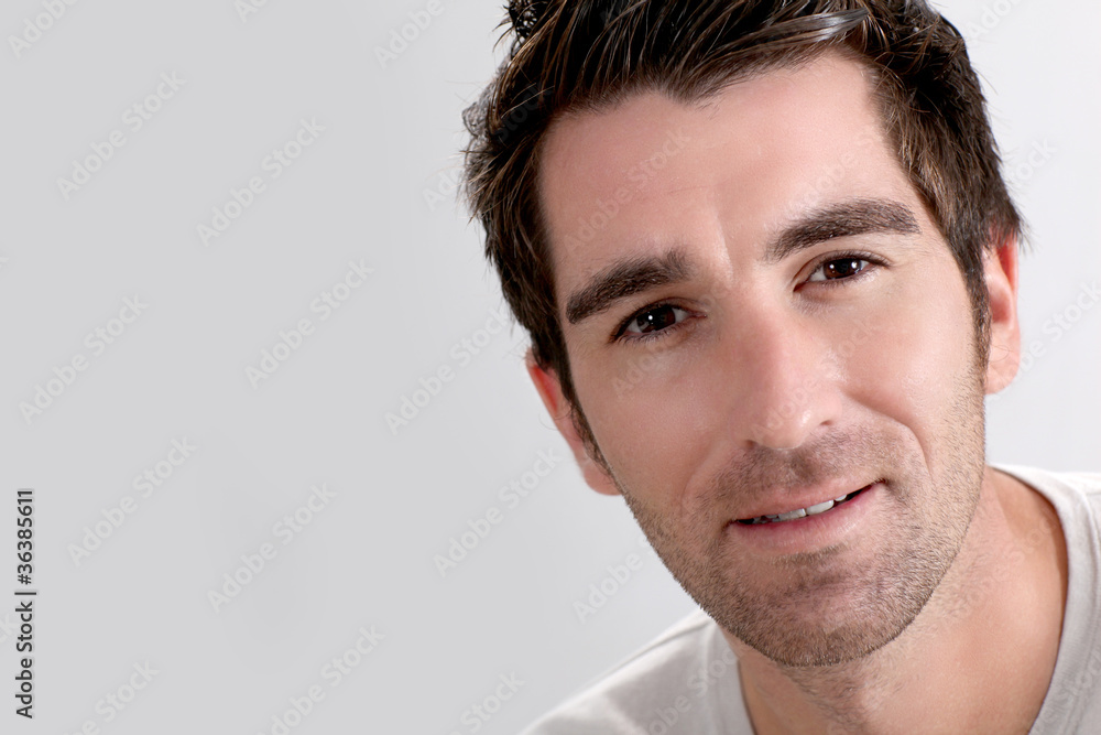 Fototapeta premium Portrait of man on white background