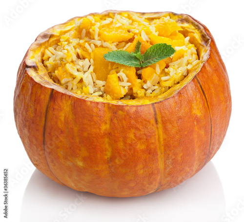 pumpkin risotto isolated