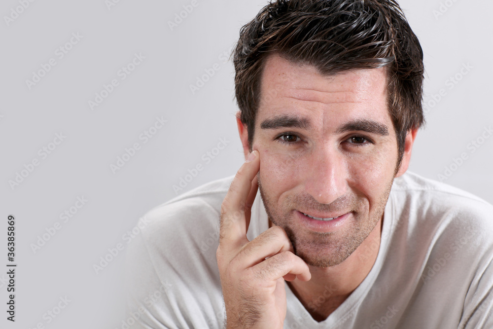 Portrait of man on white background Portrait of man on white background