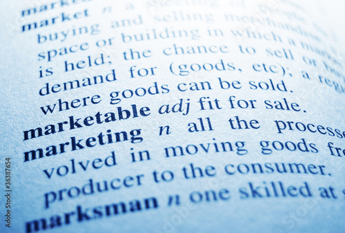Marketing word in the dictionary