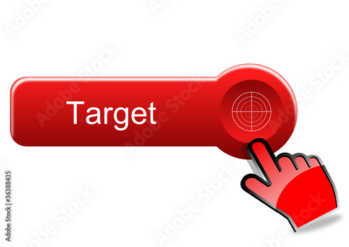 Target button with red hand photo