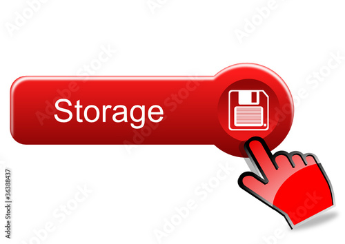 Storage button with red hand