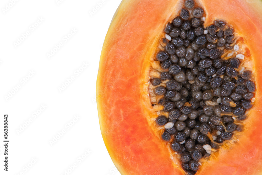 Papaya fruit sliced in half Papaya fruit sliced in half