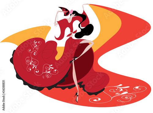 Spanish performed flamenco dance