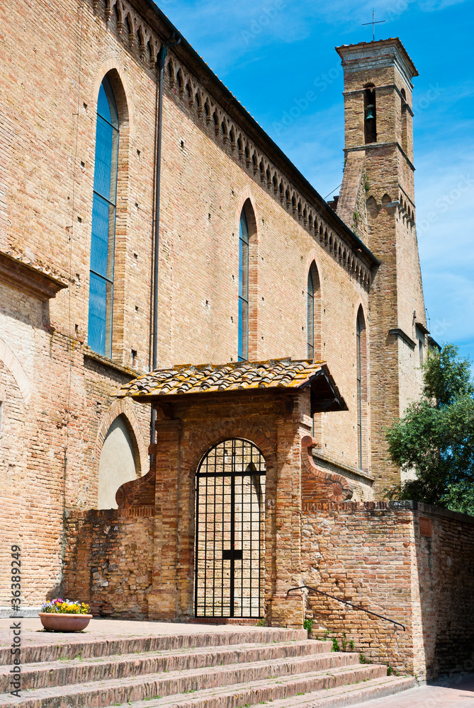 Architectural detail of a Church in San Gimignano