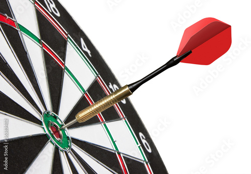 Red dart hitting a target