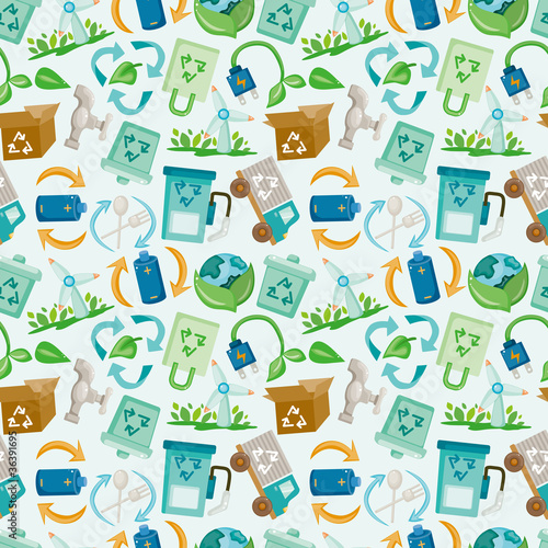 seamless eco icon pattern