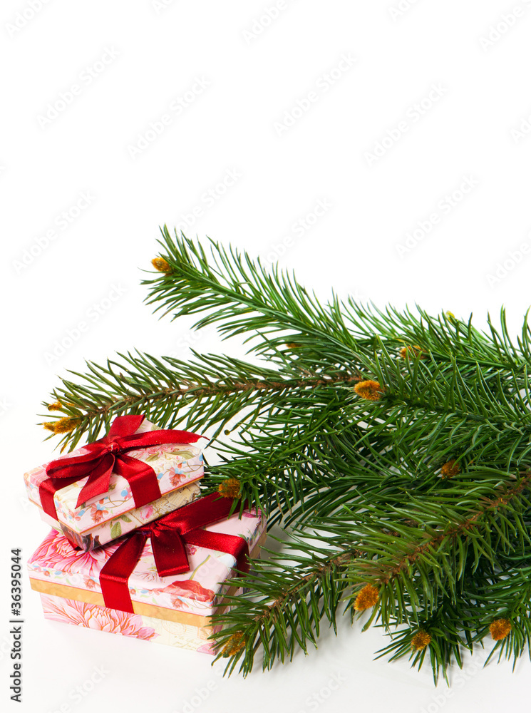 Christmas gifts on white background Christmas gifts on white background