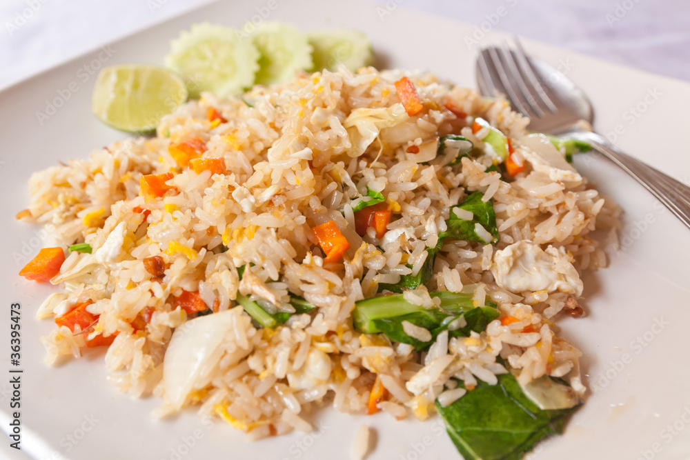 vegetable fried rice with spoon vegetable fried rice with spoon