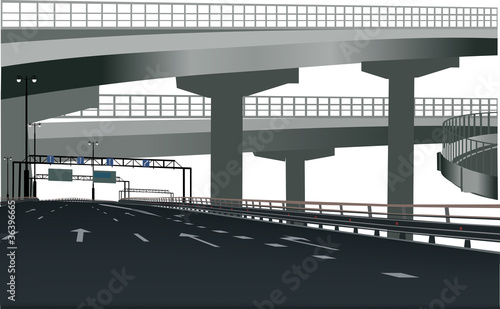 modern highway isolated on white