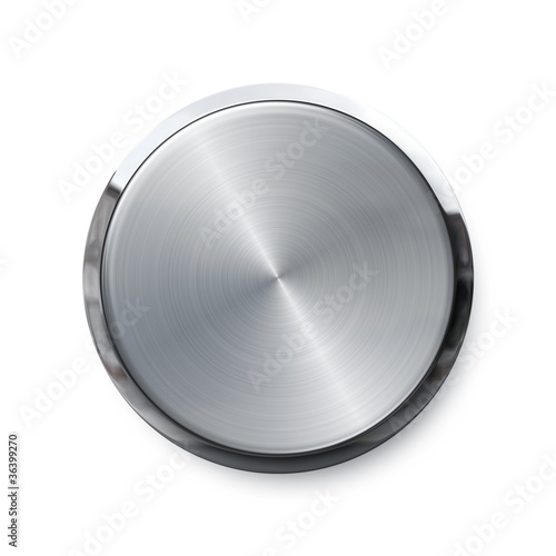 Blank silver push button or volume knob photo