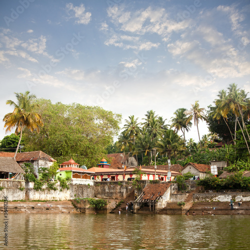 Ancient Hindu Janadhana Temple in Varkala, Kerala, India.