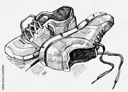 Hand Drawn Illustration of sneakers