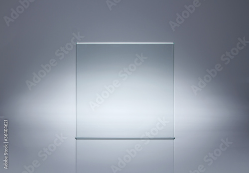 Photo of blank glass plate with copy space photo