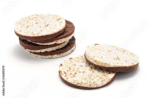 Fotografie Gallette di riso soffiato con cioccolato