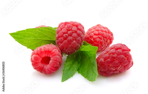 raspberry with mint