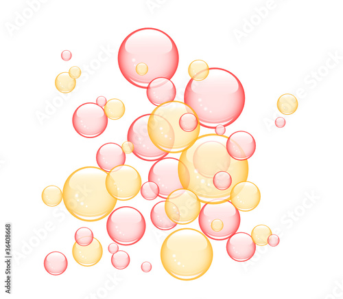 rote und orangene seifenblasen