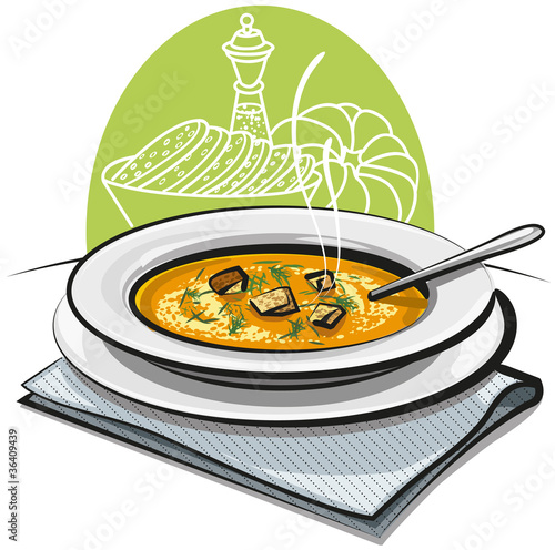 pumpkin soup with croutons