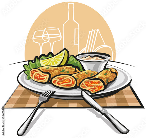 Pancakes with Salmon