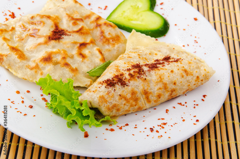 Pancakes stuffed with minced meat Pancakes stuffed with minced meat