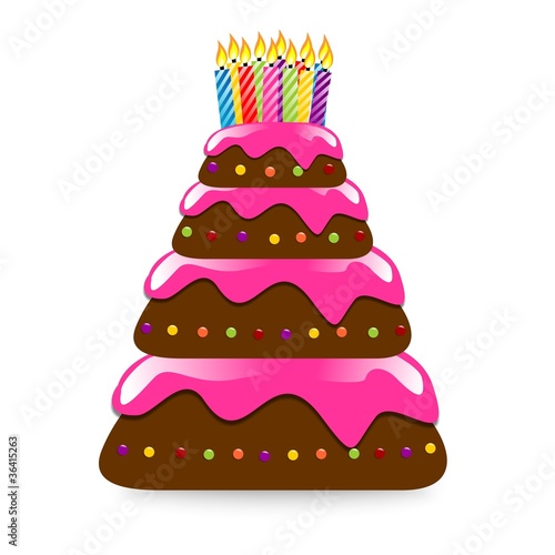 PASTEL CON MUCHAS VELAS