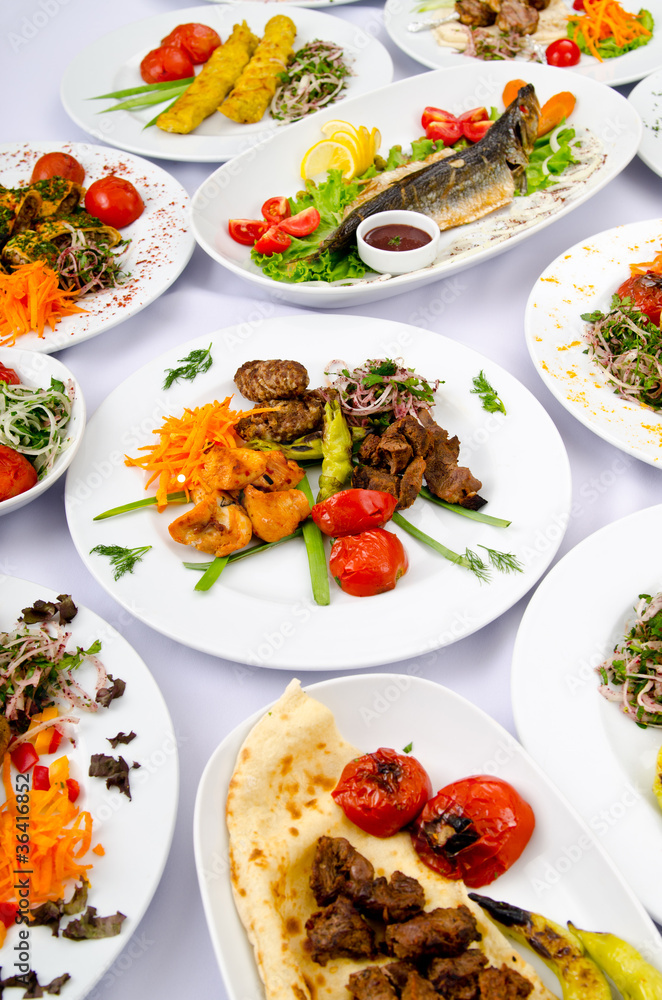 Party meals on the table Party meals on the table
