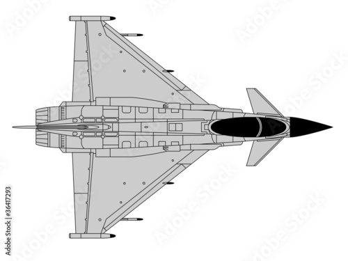 high detailed vector illustration of modern military airplane photo