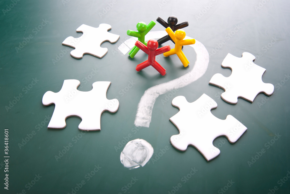 Obraz premium People be isolated in question mark